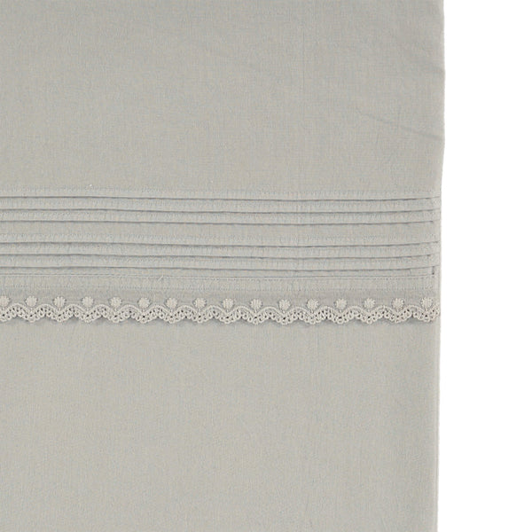 Pin Tuck Embroidered Duvet Cover - Feather Grey