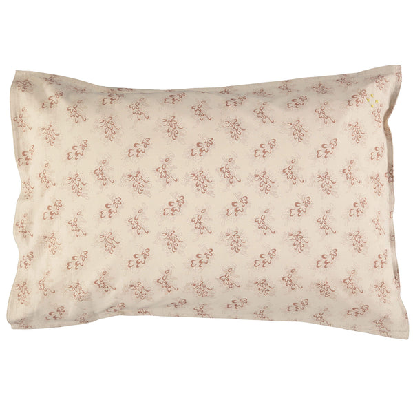 Celia print stone pillowcase with mink floral print bedding camomile london