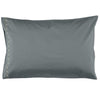 Blue/ grey leaf embroidered pillowcase in 100% soft cotton bedding by camomile london
