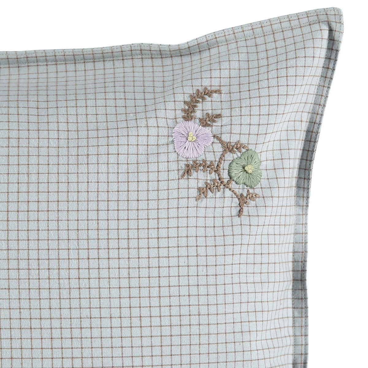 Coconut embroidered pillowcase in white main image 1