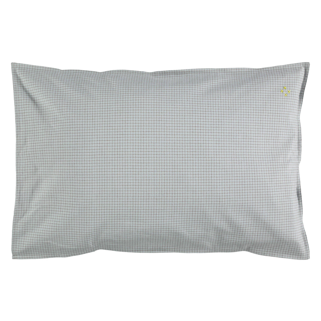 Light Blue + Coco Check Pillowcase