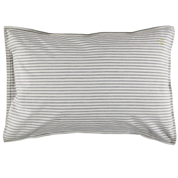 Charcoal Ticking Stripe Pillowcase