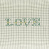 Camomile Love Padded Cushion - Ivory Back ground with green check