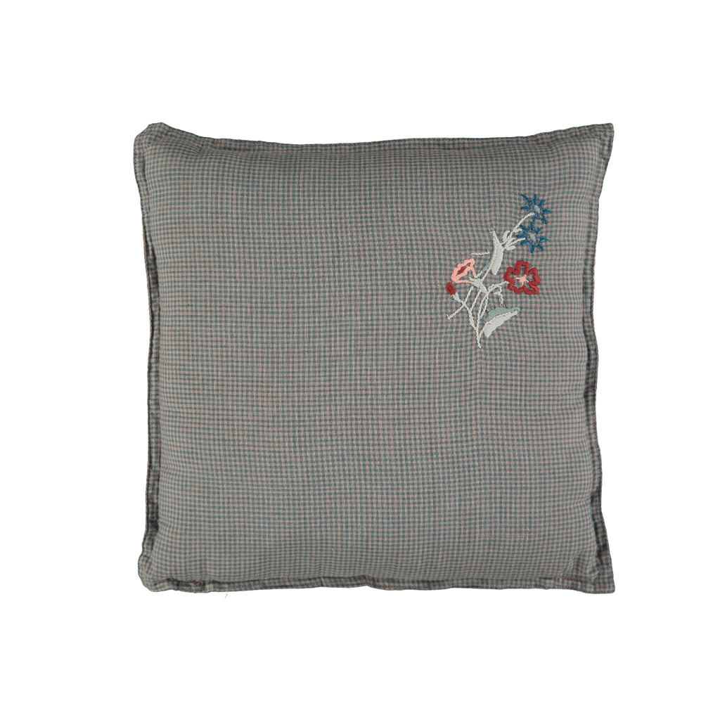 Camomile Padded Cushion - Mini Gingham