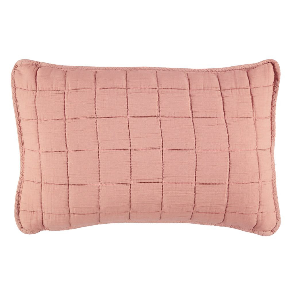Square Quilted Gauze Cushion Cover - Peach