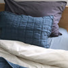 Square Quilted Gauze Cushion Cover - Royal Navy