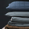 Square Quilted Gauze Cushion Cover - Royal Navy