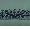 Teal Paisley Embroidered Bolster Cushion Cover