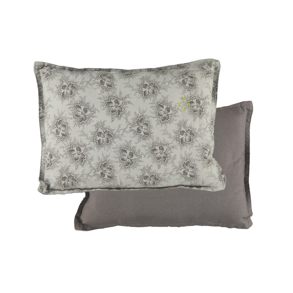 Camomile Padded Cushion - Spot Floral Chocolate