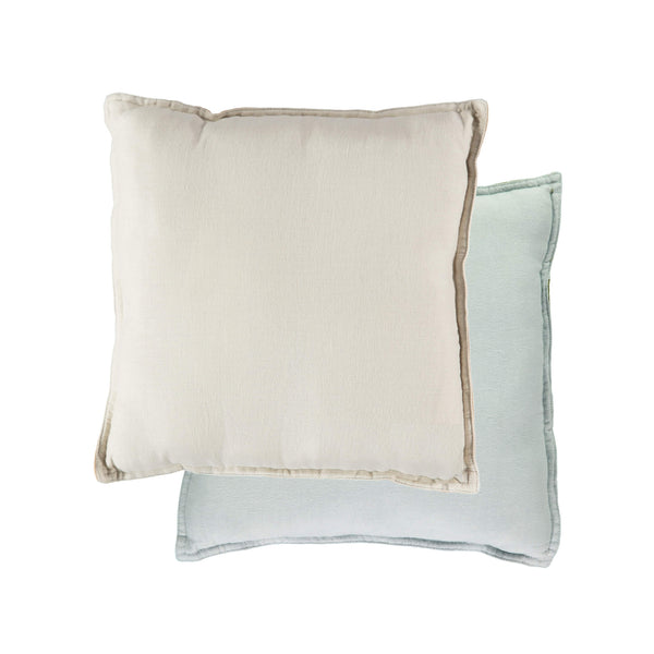 Camomile Padded Cushion - Powder Blue/stone