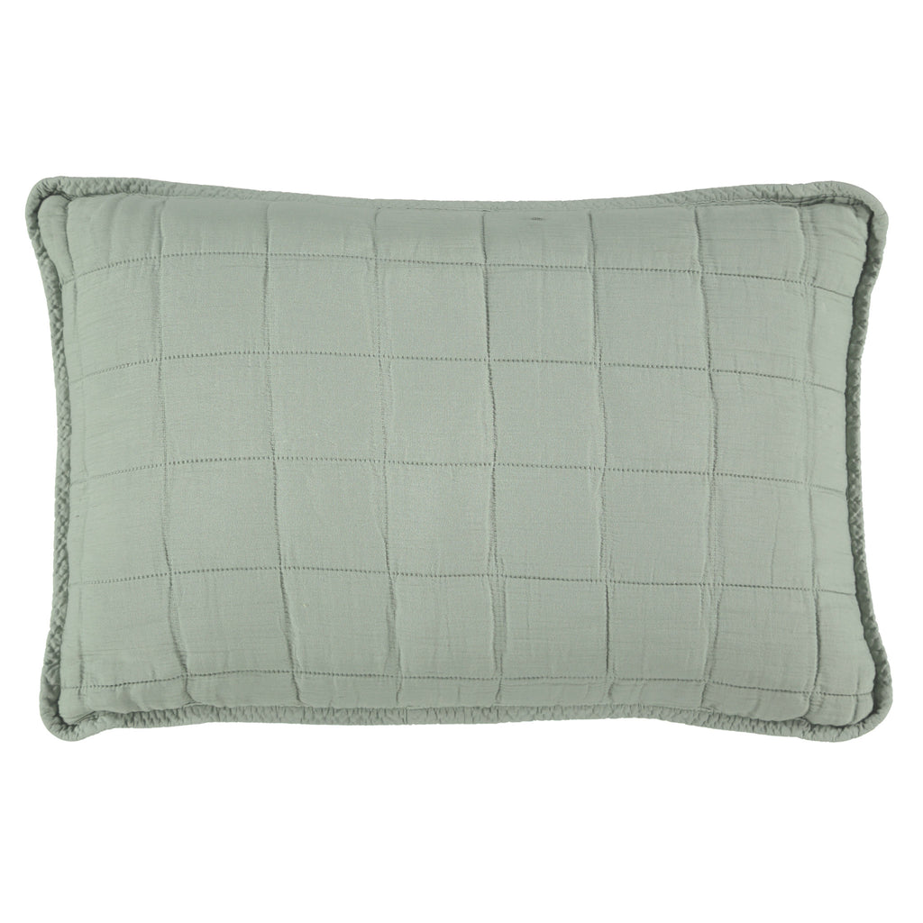 Square Quilted Gauze Cushion Cover - Sage