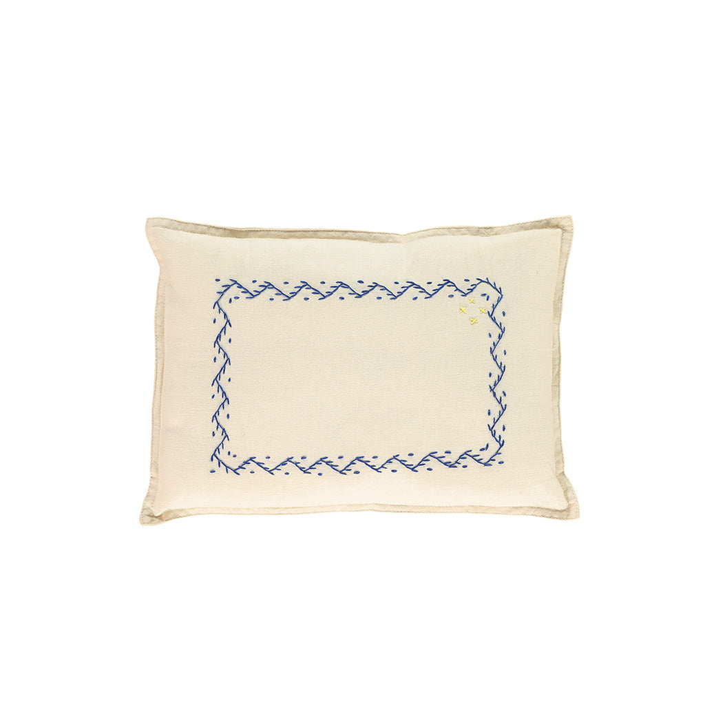 Hand embroidered Zig Zag Cushion