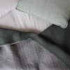 Kantha Cross Stitch Blanket - Blue Grey/ Dark Green