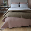 Kantha Cross Stitch Baby Blanket - Khaki/ Mink