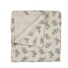 Single Layer Swaddle Blanket - Celia Stone / Forest Green