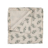 Single Layer Swaddle Blanket - Celia Stone / Forest Green
