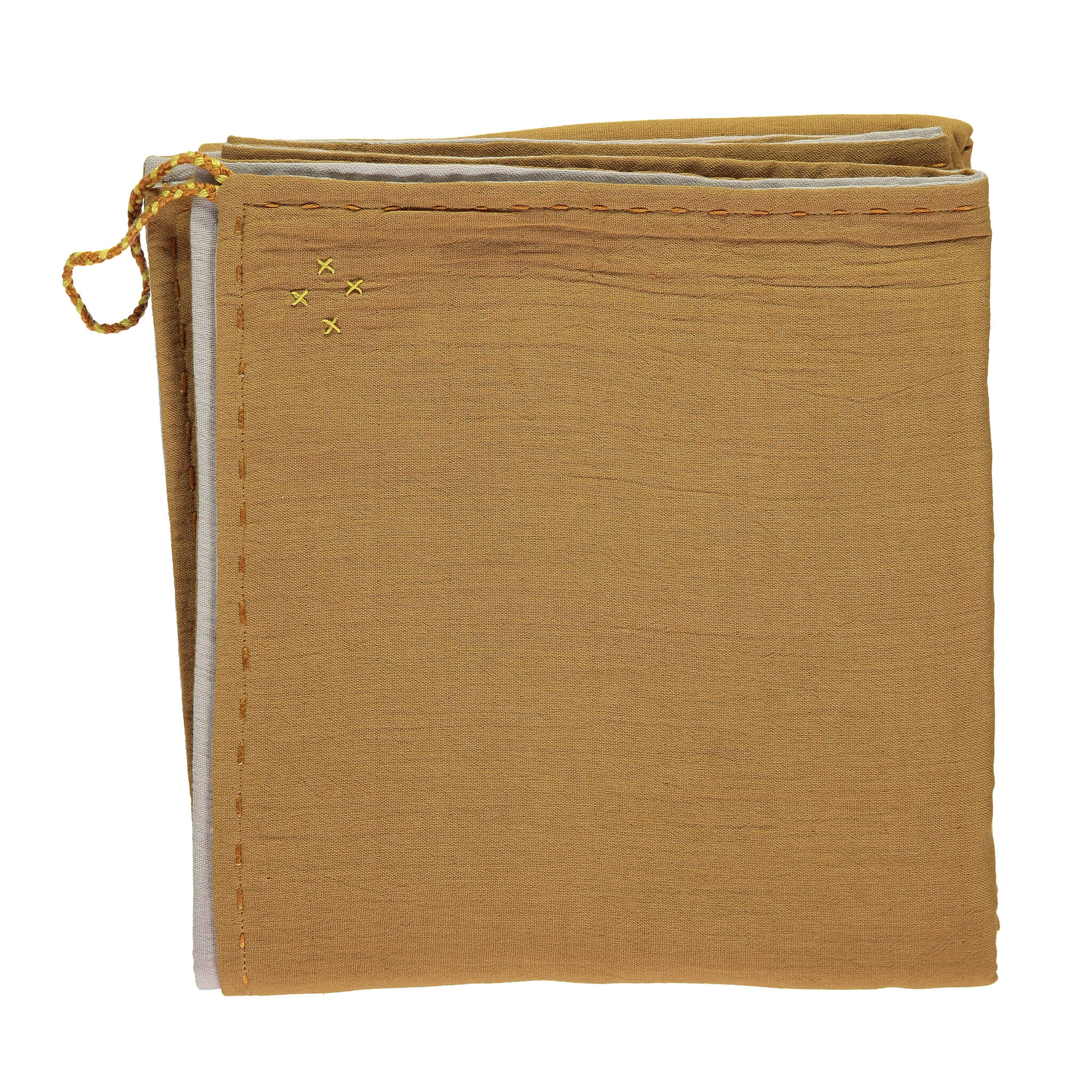 Double Layer Reversible Swaddle Blanket - Ochre and Ash