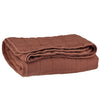 Square Quilted Gauze Blanket - Deep Clay
