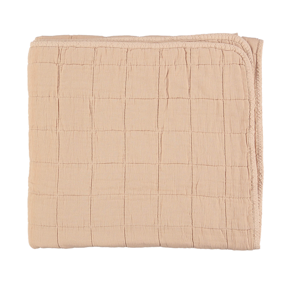 Square Quilted Gauze Blanket - Peach Blossom