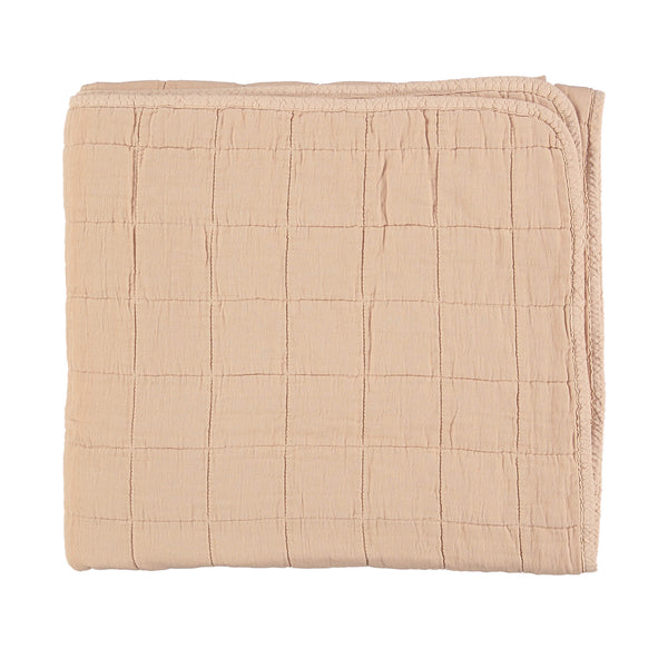 Square Quilted Gauze Blanket - Peach Blossom