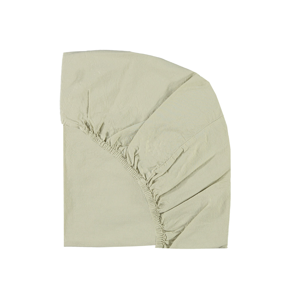 Organic Cotton Percale Fitted Sheet - Celery