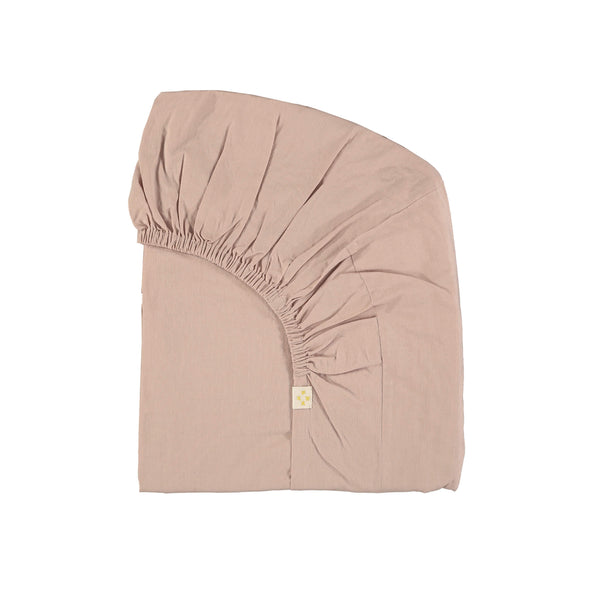 Light mink pink fitted sheet baby children and adult sizes with elasticated ends organic cotton camomile london