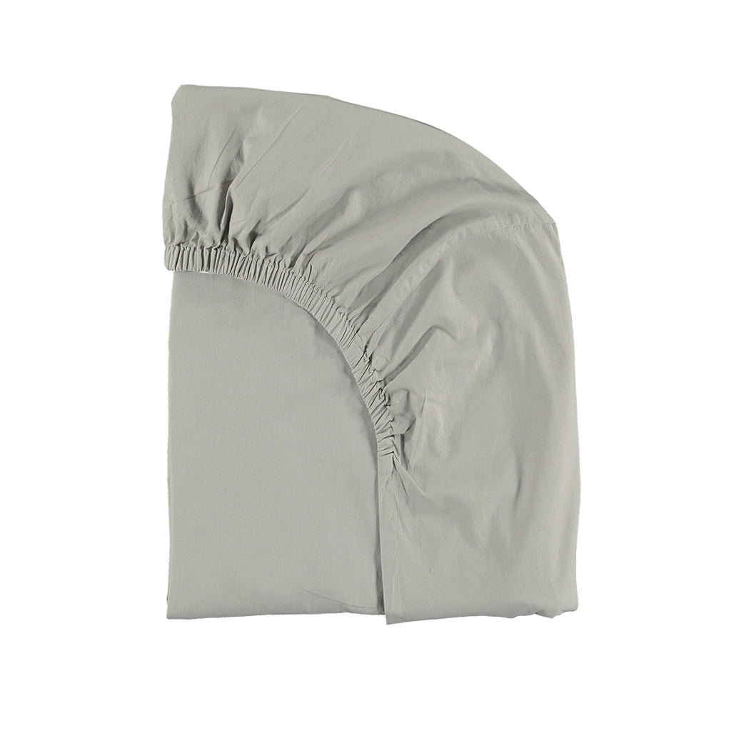 Cotton percale Feather Grey fitted sheet