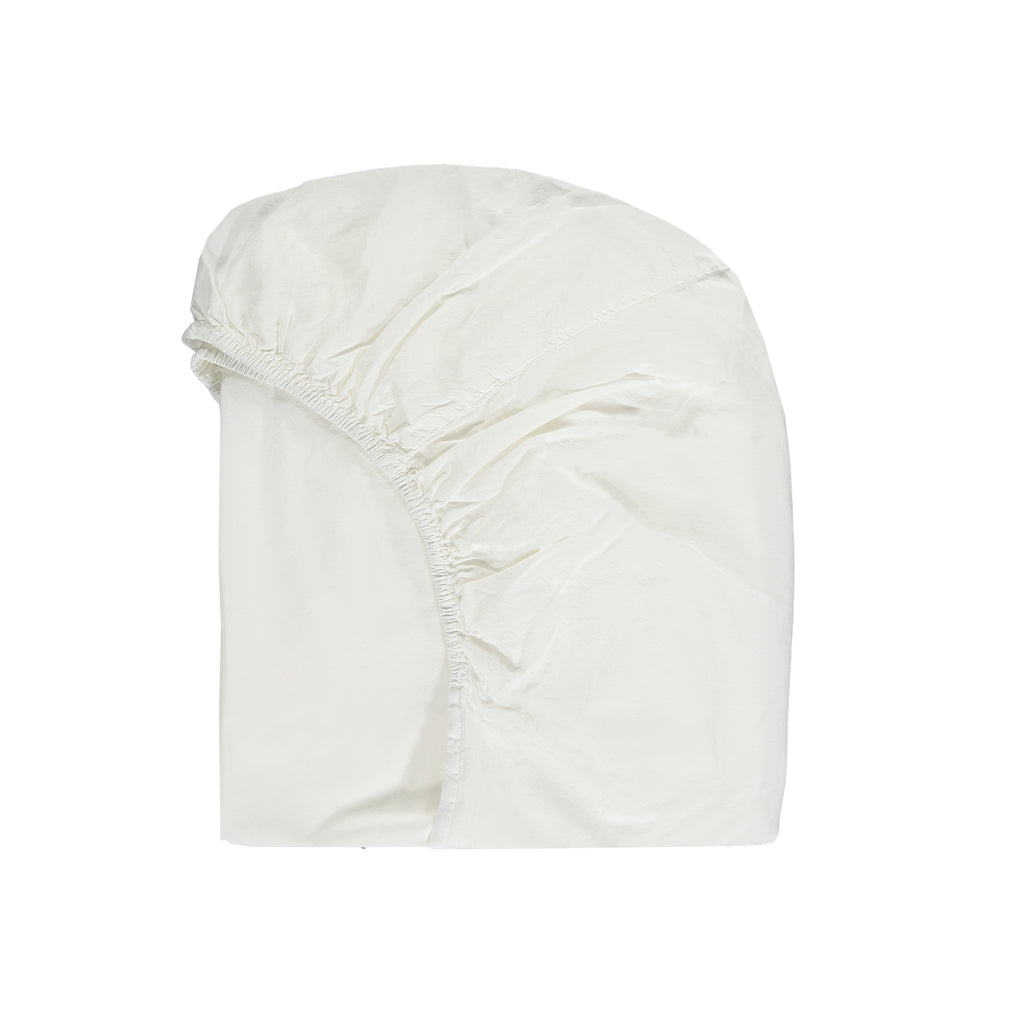 Organic Cotton Percale Fitted Sheet - Ivory
