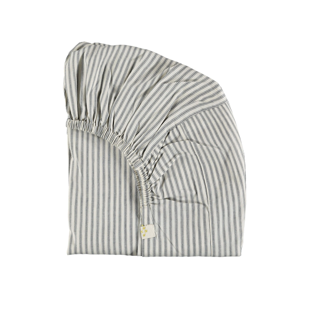 Charcoal Ticking Stripe Fitted Sheet