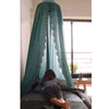 Scallop Embroidered Canopy - Teal