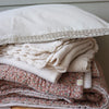 Merino Wool Crochet Edge Blanket - Chalk