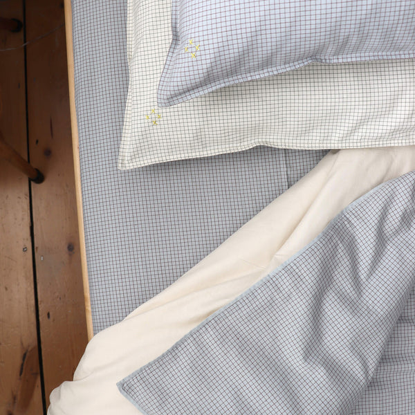 Light Blue + Coco Check Fitted Sheet