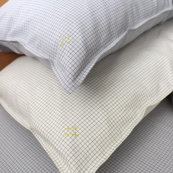 Light Blue + Coco Check Pillowcase