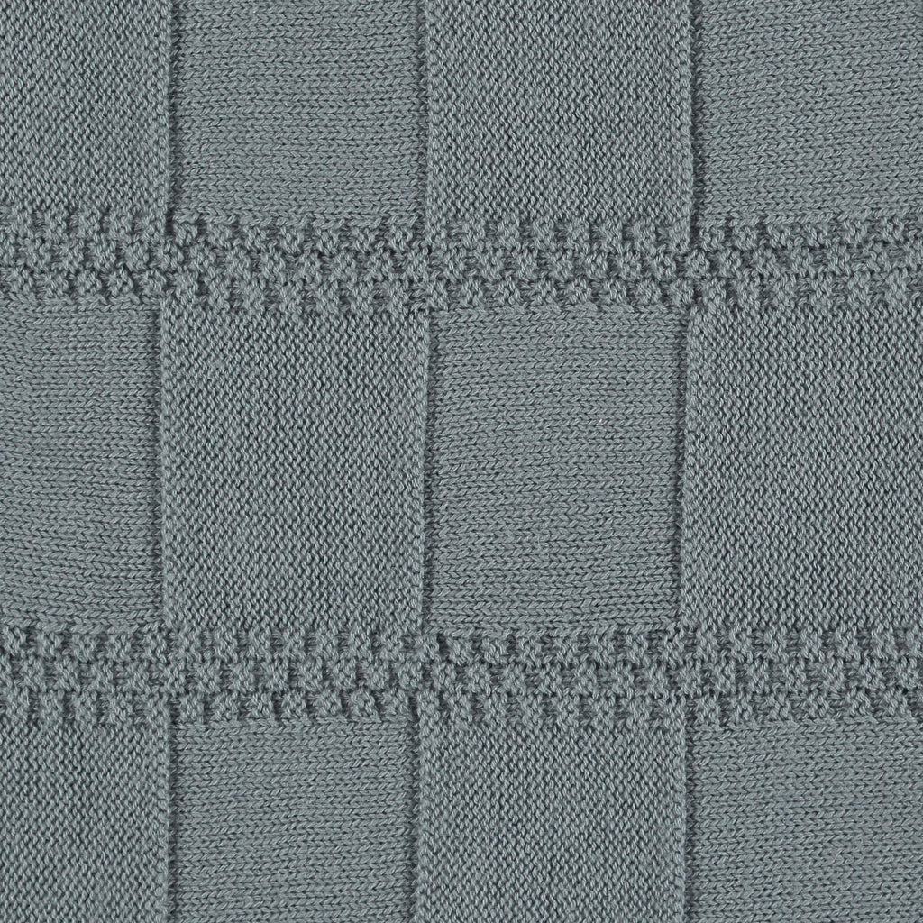 Merino Wool Knitted Baby Blanket - Smokey Blue