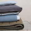 Organic Cotton Reversible Duvet Cover - Blue grey/Stone