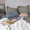 Organic Cotton Percale Petrol Stone Duvet Cover
