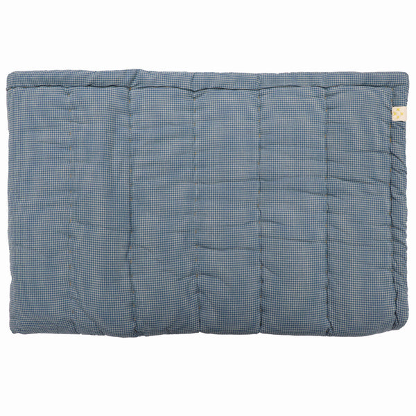 Blue Check Hand Quilted Blanket