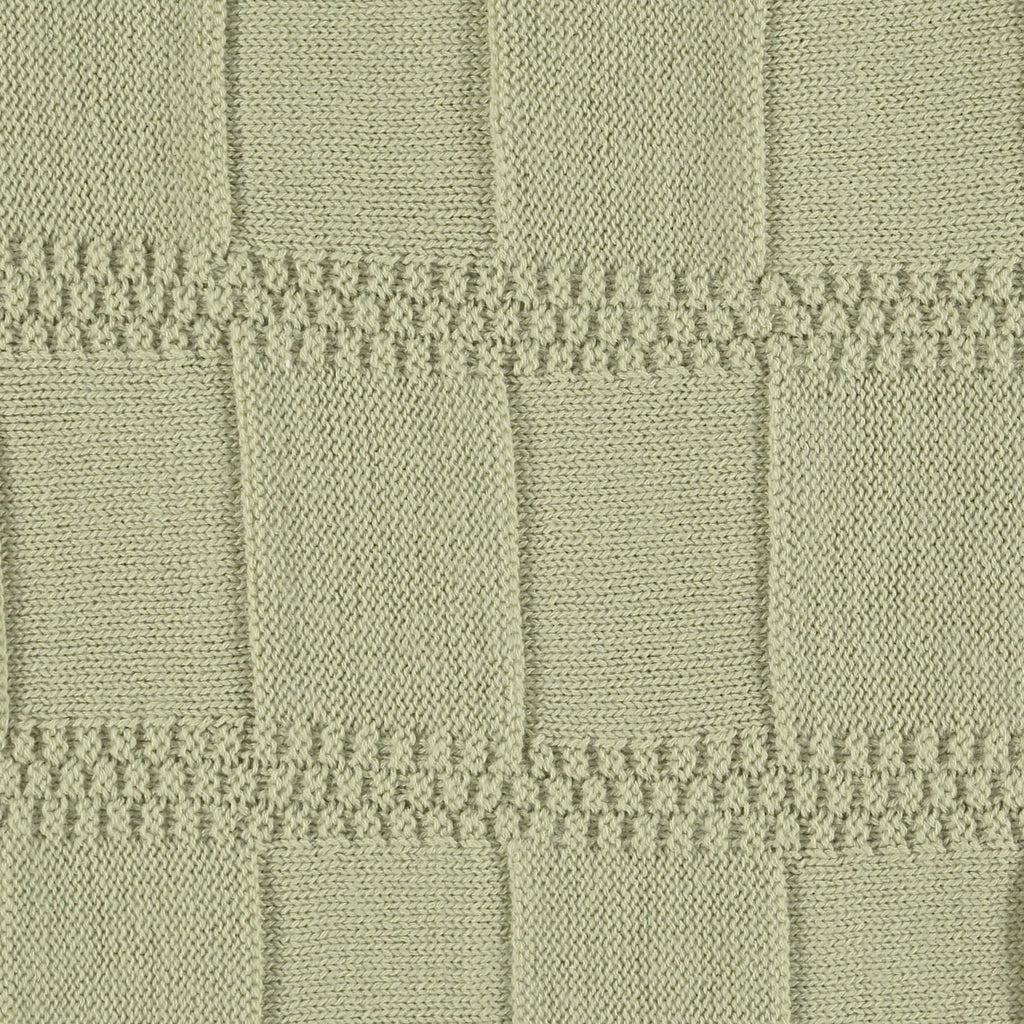 Merino Wool Knitted Baby Blanket - Celery