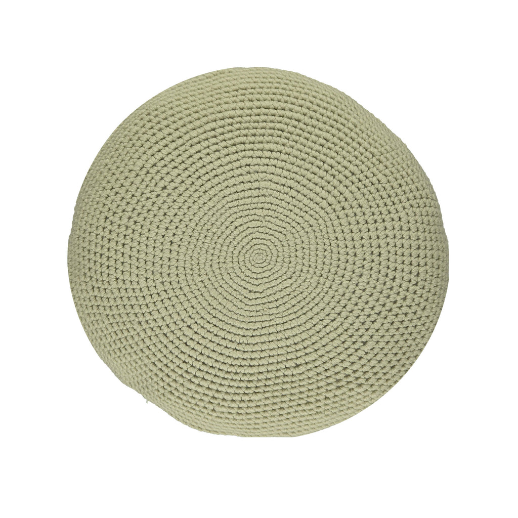 Crochet Circular  Wool Cushion -Celery