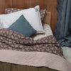 Kantha Cross Stitch Baby Blanket - Khaki/ Mink