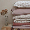 Embroidered Leaf Pillowcase - Light Mink