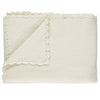 Merino Wool Crochet Edge Blanket - Chalk
