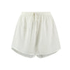 Hand Embroidered Voile Shorts in Chalk