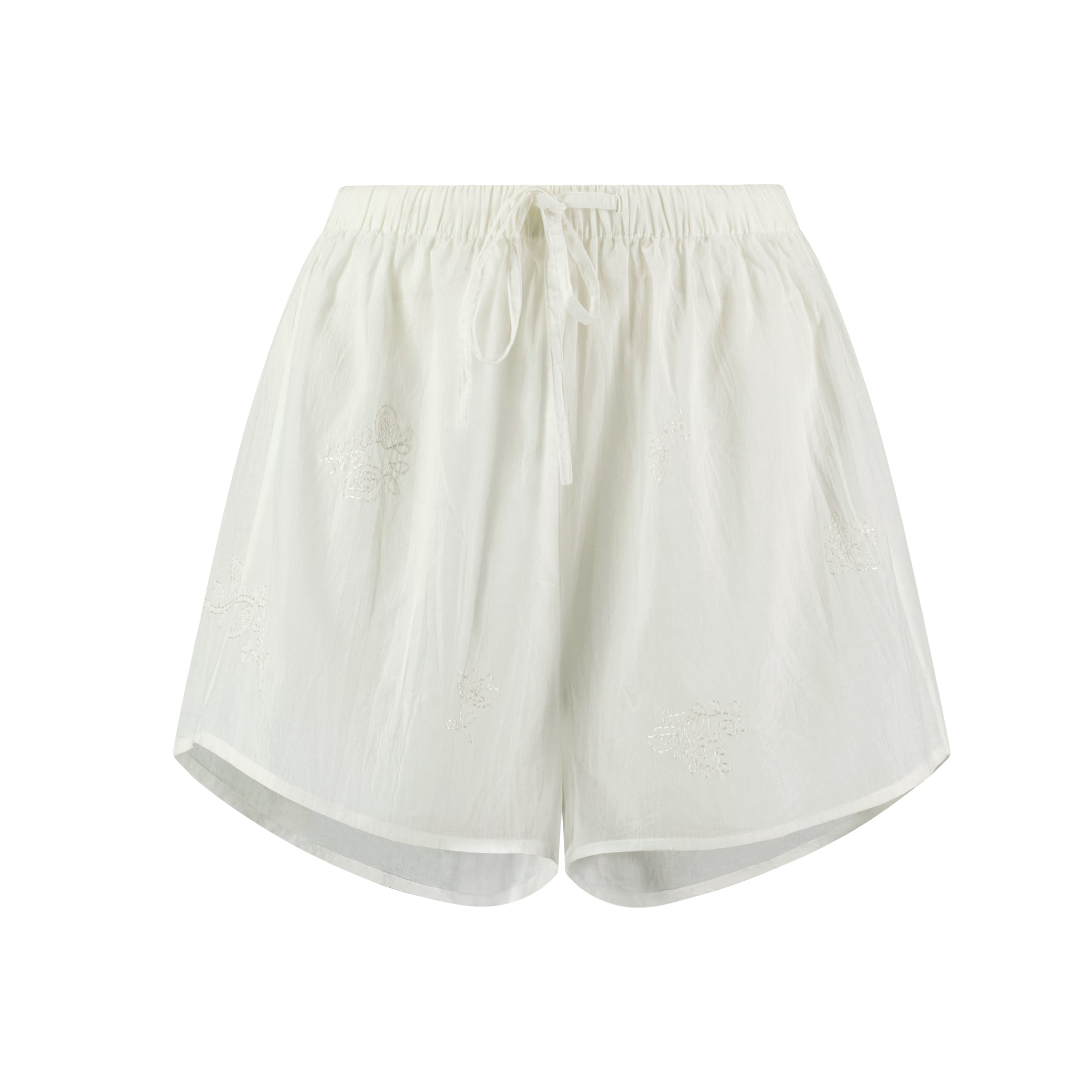 Hand Embroidered Cotton Voile Shorts