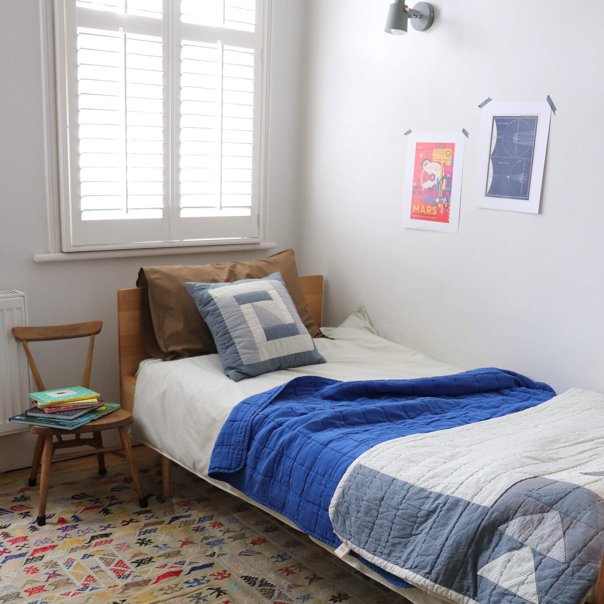Geo Patchwork cushion cover - hand quilted
