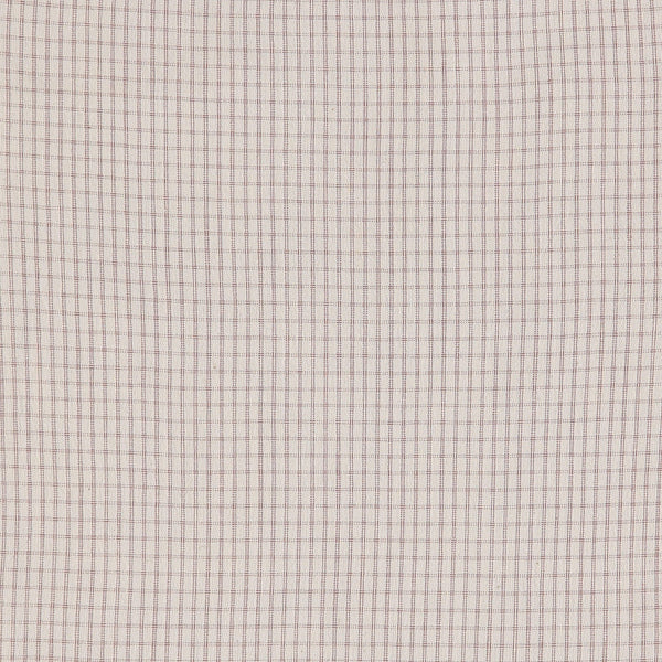 Double check ivory and clay fitted sheet with elasticated hem close up of check organic cotton bedding camomile london