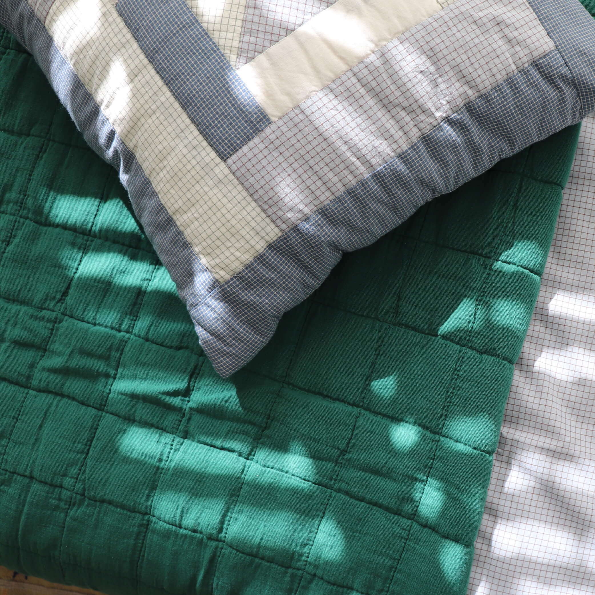 Geo Patchwork cushion cover - hand quilted