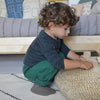 Kids Merino Wool Slippers - Grey Blue