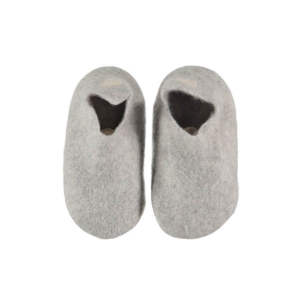 Hand made Cashmere sock slippers - Light grey melange