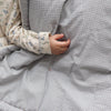 Reversible Cot Blanket - Light Blue + Coco Check with Reverse in Stone